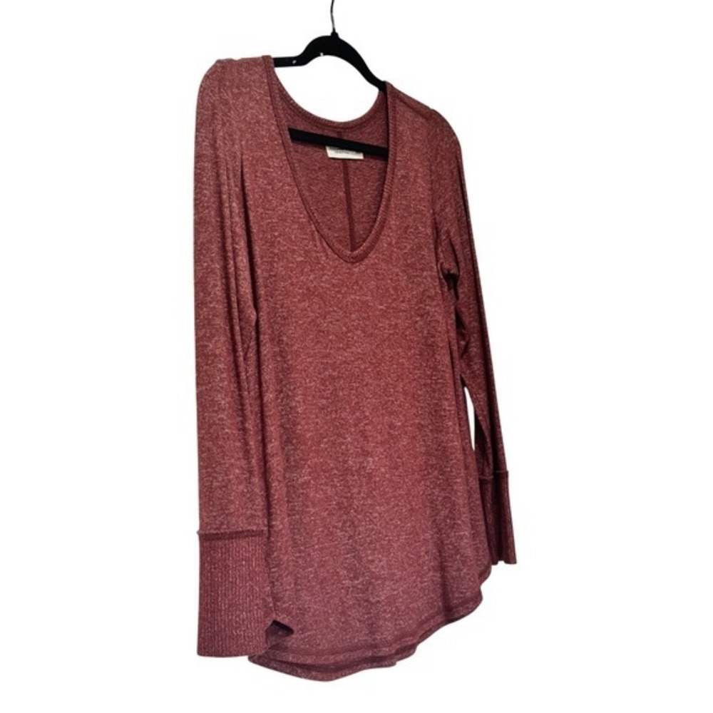 Abercrombie & Fitch Soft A&F Cozy Womens Large‎ Burgundy Good V-Neck Long Sleeve - Picture 10 of 11